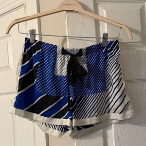 Stylish Blue and Black Women's Shorts